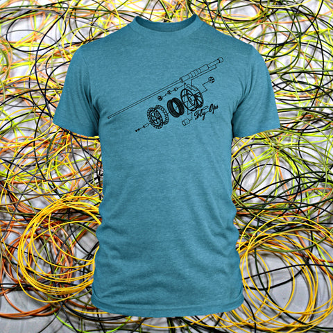 Deconstructed Rod and Reel T-shirt